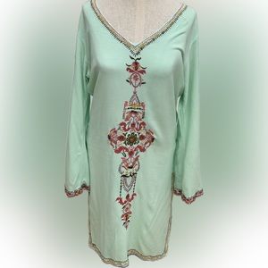 Papillon Embroidered Multicolor Dress, Swimsuit Cover or Tunic, Summer dress